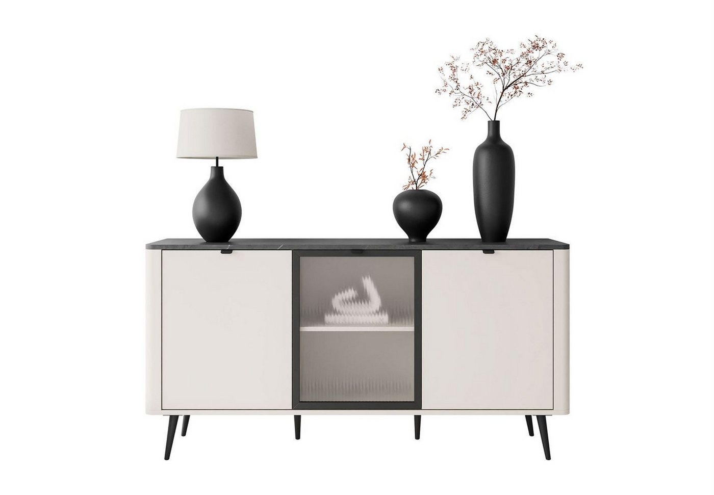 Lookway Kommode auf Füßen AUTUMN 2D1W mit Glasfront von Lookway