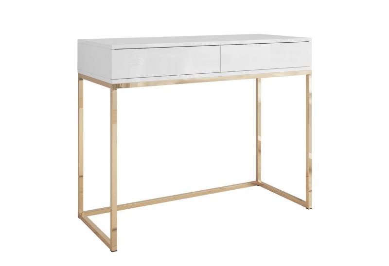 Lookway Konsolentisch BLANCO mit Schubladen Gold Chrom von Lookway