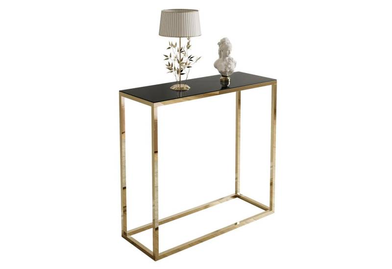 Lookway Konsolentisch MODERN GLASS mit goldfarbenem, verchromtem Gestell (1x Konsole), Breite 80/100 cm von Lookway