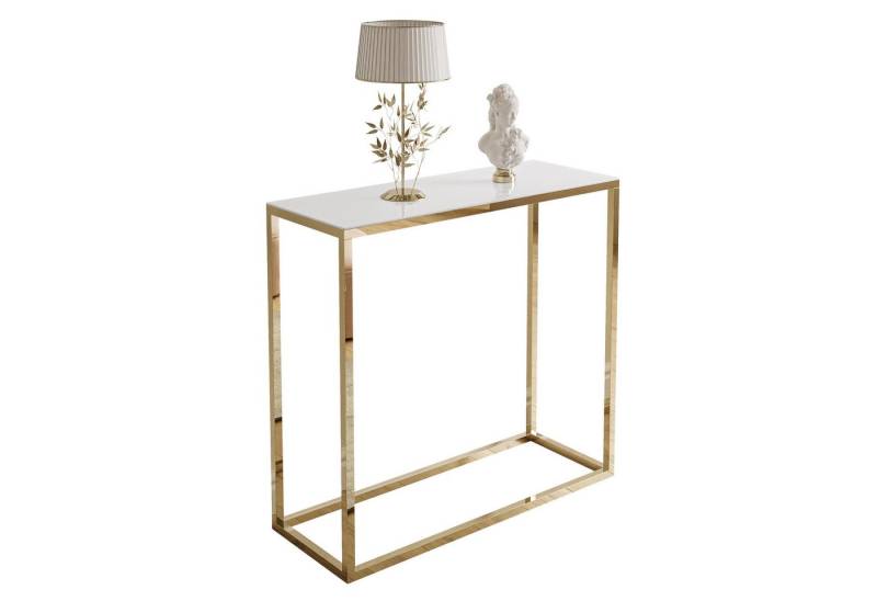 Lookway Konsolentisch MODERN GLASS mit goldfarbenem, verchromtem Gestell (1x Konsole), Breite 80/100 cm von Lookway