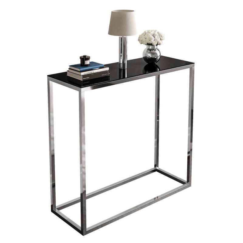 Lookway Konsolentisch MODERN GLASS mit silberfarbenem, verchromtem Gestell (1x Konsole), Breite: 80/100 cm von Lookway