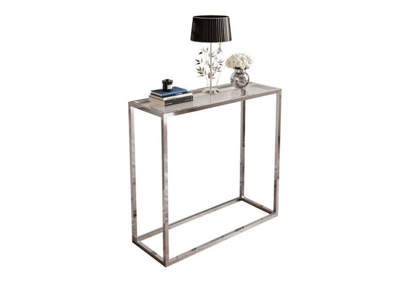 Lookway Konsolentisch MODERN GLASS mit silberfarbenem, verchromtem Gestell (1x Konsole), Breite: 80/100 cm von Lookway