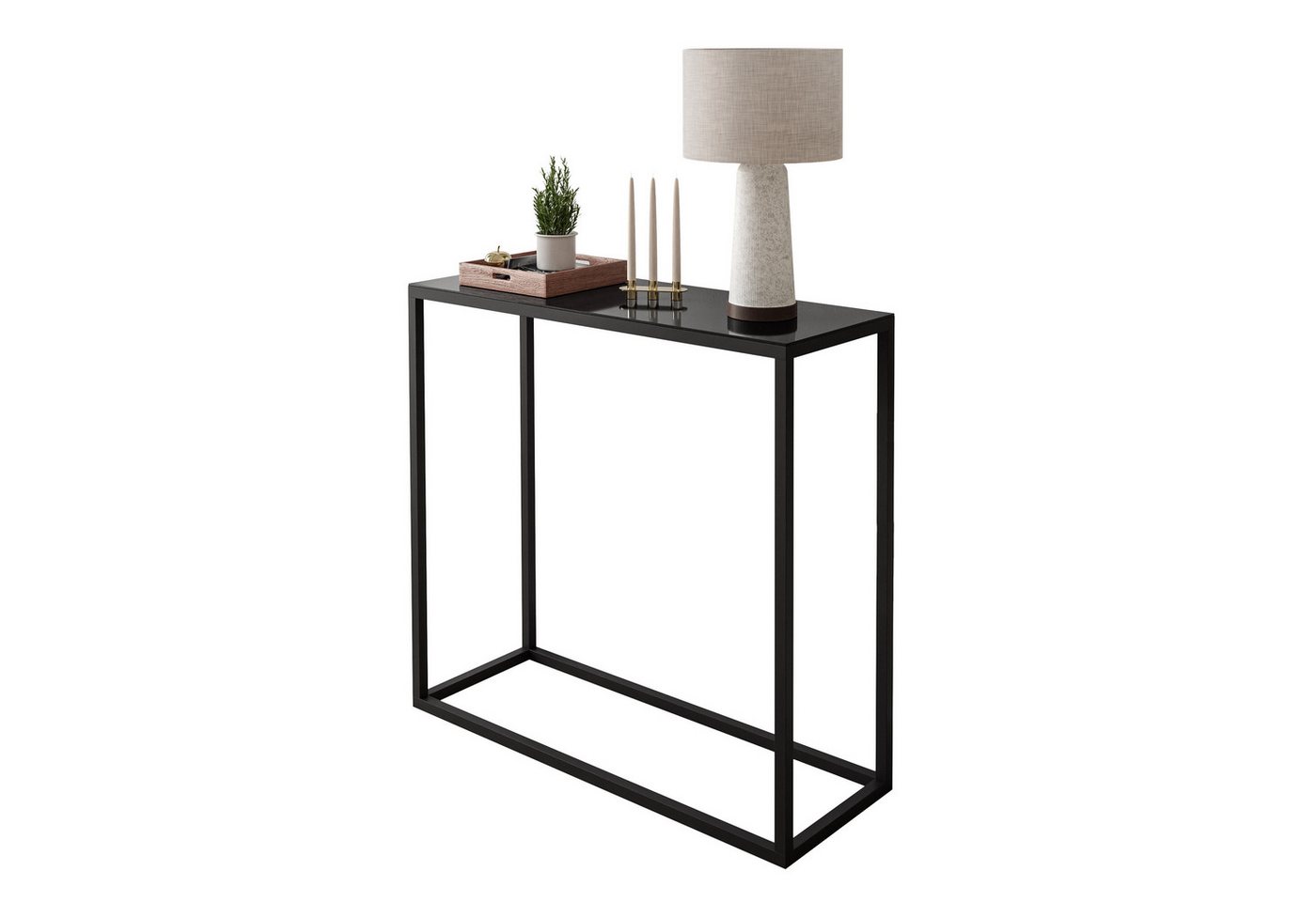 Lookway Konsolentisch MODERN GLASS – stilvolles Design mit Glasplatte für Ihren Flur (1x Konsole), Breite: 80/100 cm von Lookway