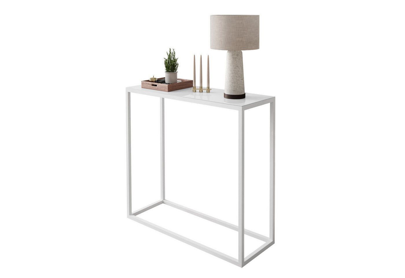 Lookway Konsolentisch MODERN GLASS – stilvolles Design mit Glasplatte für Ihren Flur (1x Konsole), Breite: 80/100 cm von Lookway