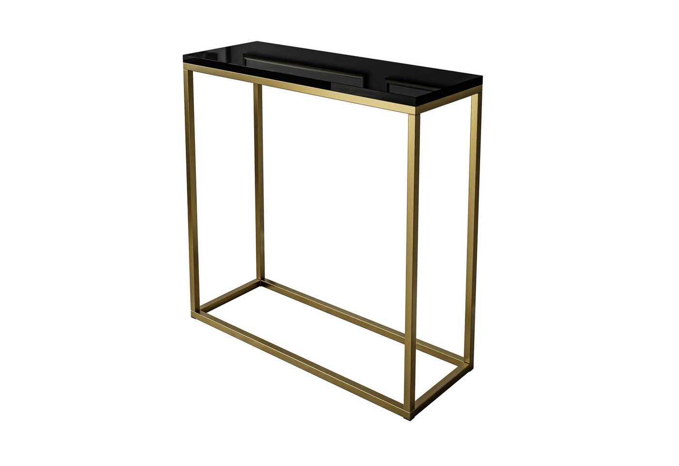 Lookway Konsolentisch MODERN HOCHGLANZ mit goldfarbenem, mattem Gestell (1x Konsole), Breite: 80/100 cm von Lookway