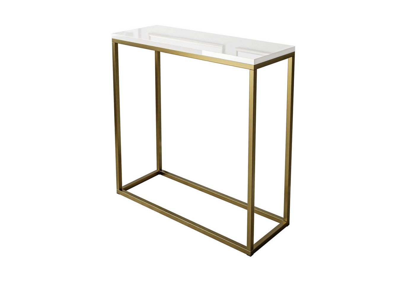 Lookway Konsolentisch MODERN HOCHGLANZ mit goldfarbenem, mattem Gestell (1x Konsole), Breite: 80/100 cm von Lookway