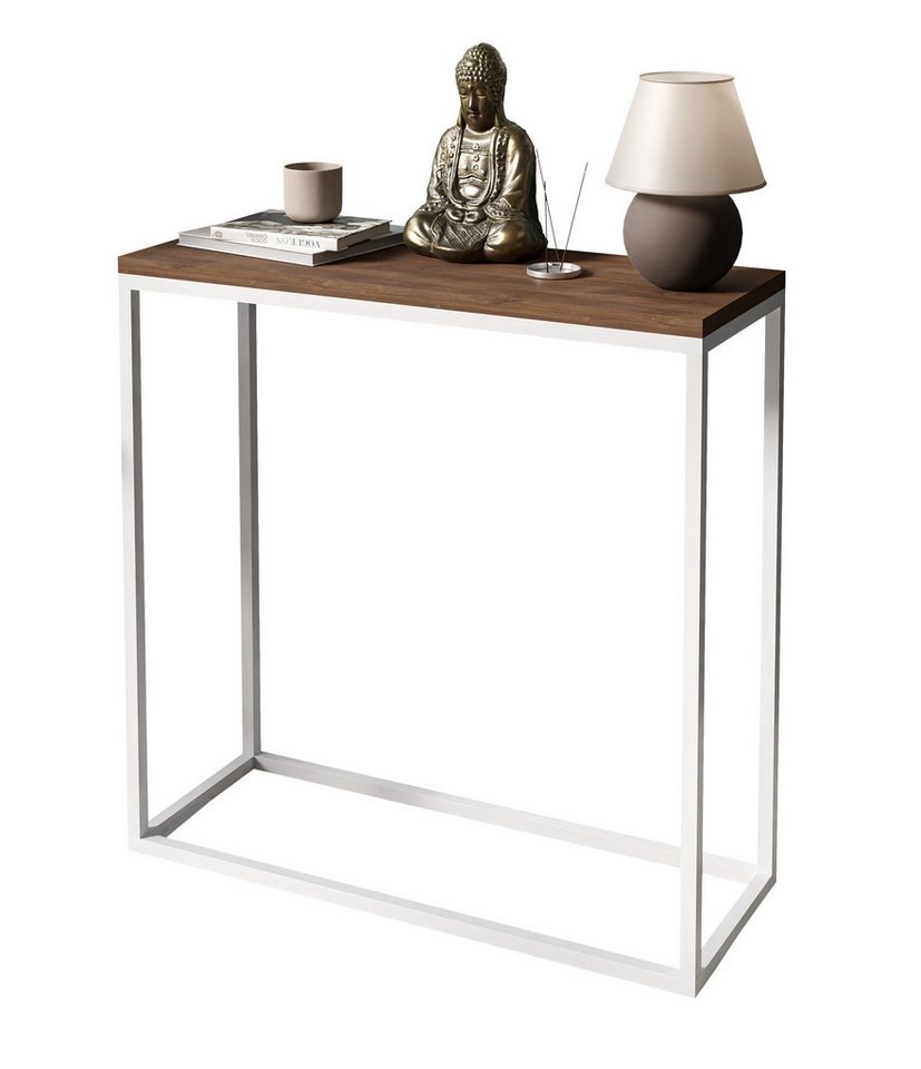 Lookway Konsolentisch MODERN LOFT moderner Loft-Tisch mit Eichenplatte für Flur und Wohnraum (1x Konsole), Breite 80/100 cm von Lookway