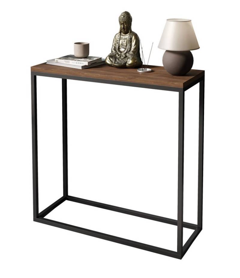 Lookway Konsolentisch MODERN LOFT moderner Loft-Tisch mit Eichenplatte für Flur und Wohnraum (1x Konsole), Breite 80/100 cm von Lookway