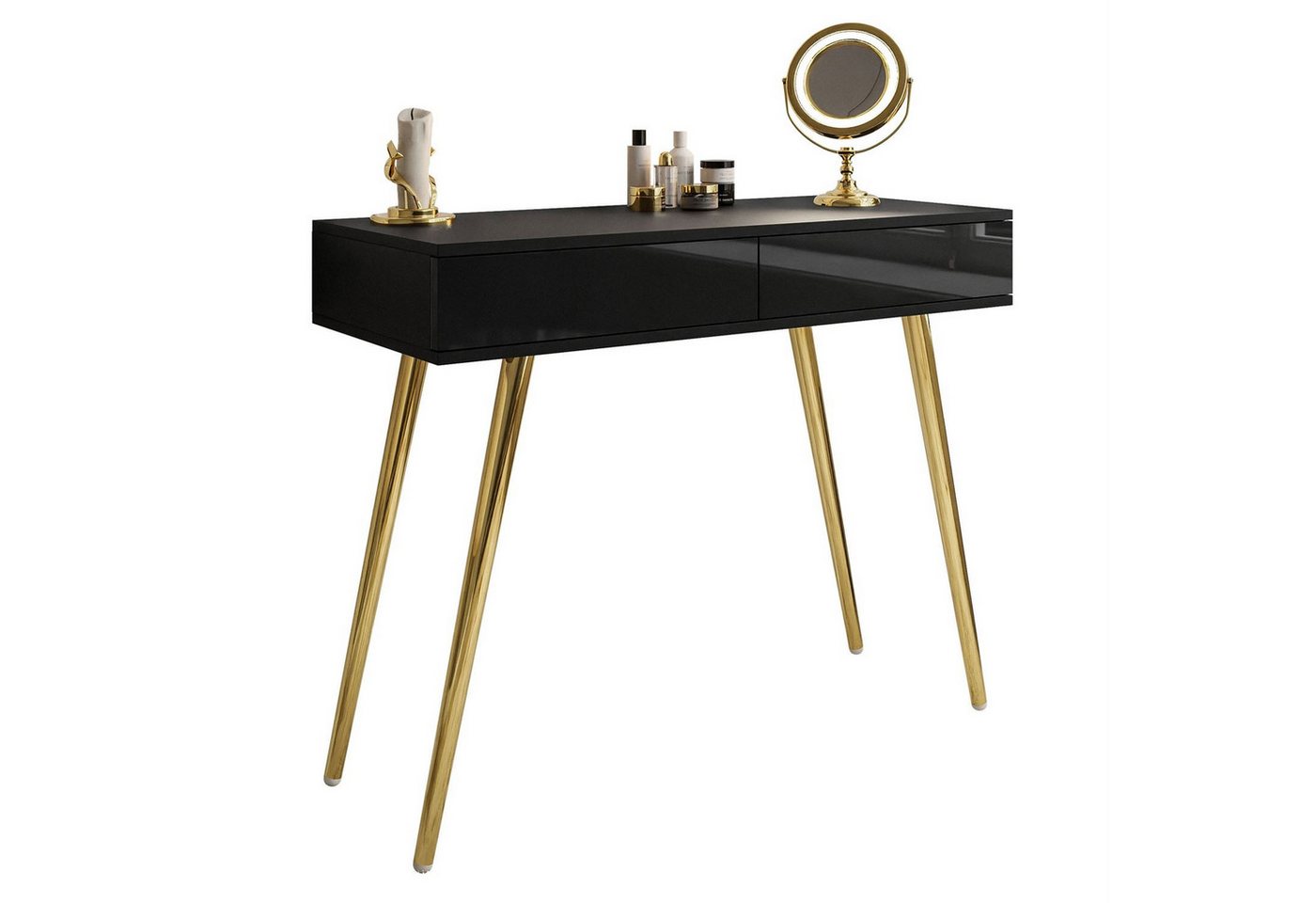Lookway Konsolentisch SIENNA GOLD, Konsole mit Schubladen auf goldenen Beinen (1x Konsole), Breite: 100 cm von Lookway