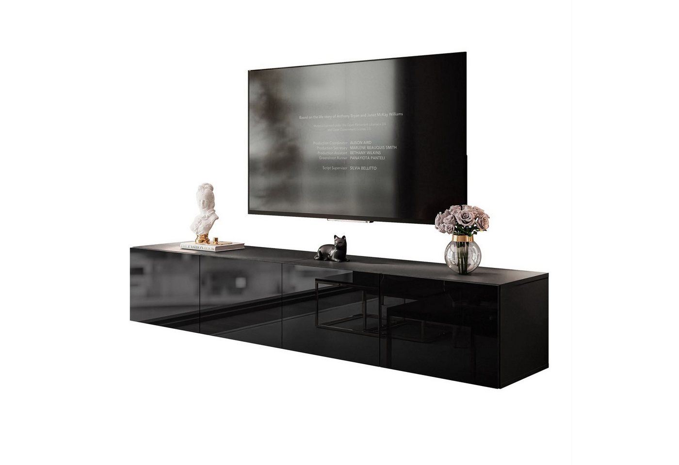 Lookway Lowboard COLGANTE 200 cm Schwarz Hochglanz Hängender RTV Schrank mit LED, Breite : 2 x 100 com Lookway Lowboard COLGANTE 200 cm Schwarz Hochglanz Hängender RTV Schrank mit LED, Breite : 2 x 100 com von Lookway