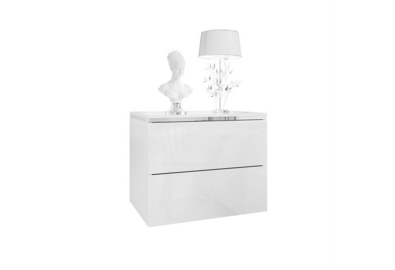 Lookway Nachttisch AURORA II SILVER Hängender Nachttisch mit LED‑Beleuchtung (1x Nachttisch), Breite: 50 cm von Lookway