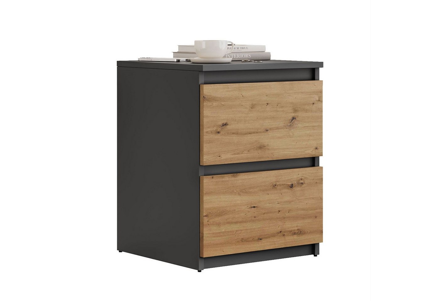 Lookway Nachttisch HANA W2 mit Schubladen (1x Nachttisch), Breite: 40 cm von Lookway
