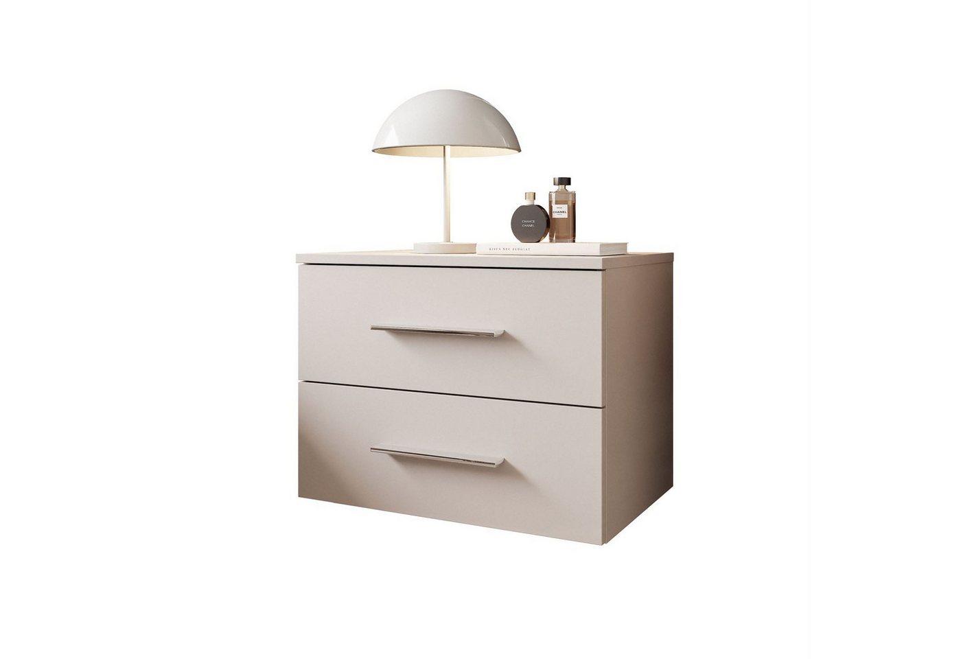 Lookway Nachttisch LINA 2S Kaschmir Hängender Nachttisch mit LED-Beleuchtung (1x Nachttisch), Breite: 55 cm von Lookway