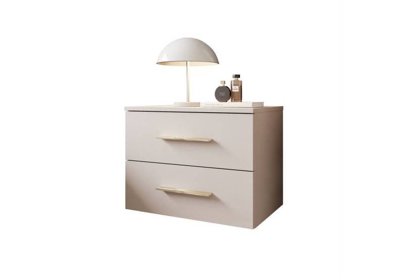 Lookway Nachttisch LINA 2S Kaschmir Hängender Nachttisch mit LED-Beleuchtung (1x Nachttisch), Breite: 55 cm von Lookway