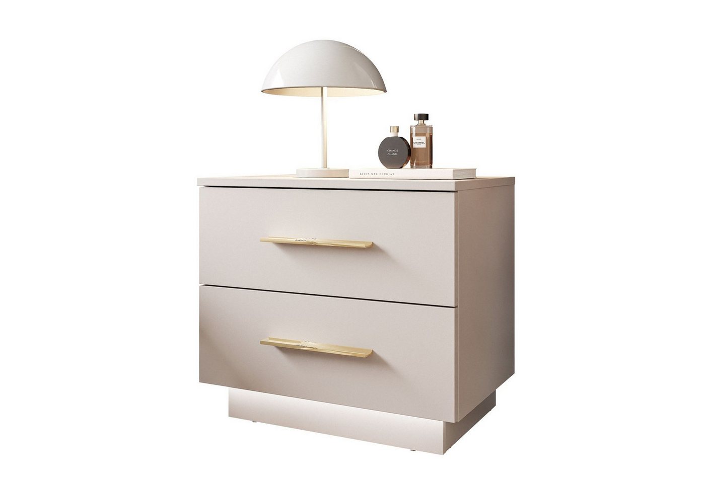 Lookway Nachttisch LINA Kaschmir II mit LED Beleuchtung, Breite 55 cm von Lookway