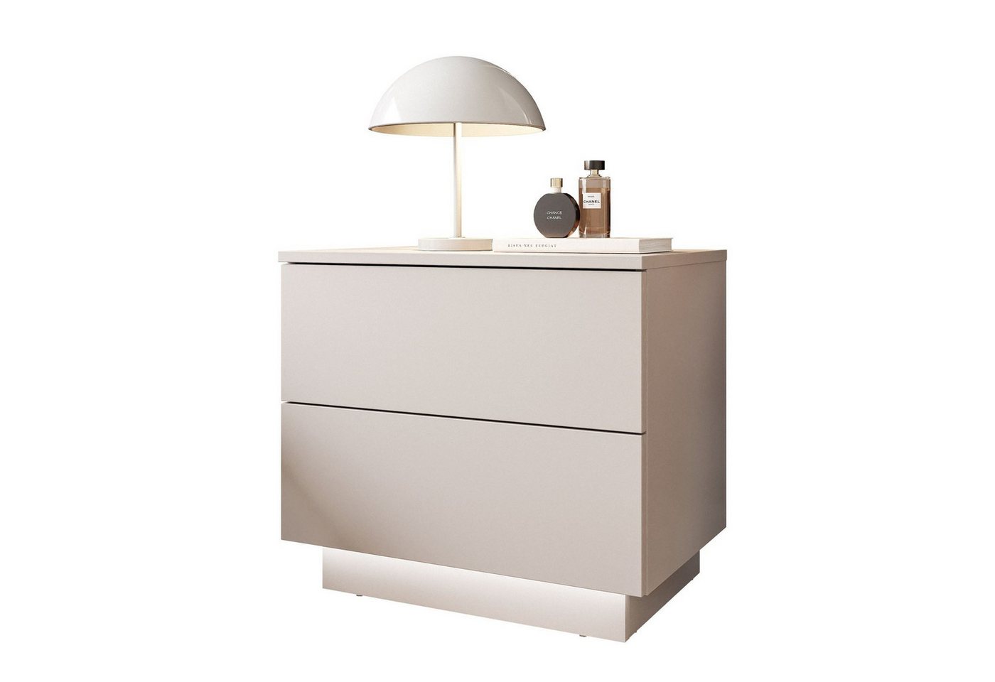 Lookway Nachttisch LINA Kaschmir II mit LED Beleuchtung, Breite 55 cm von Lookway