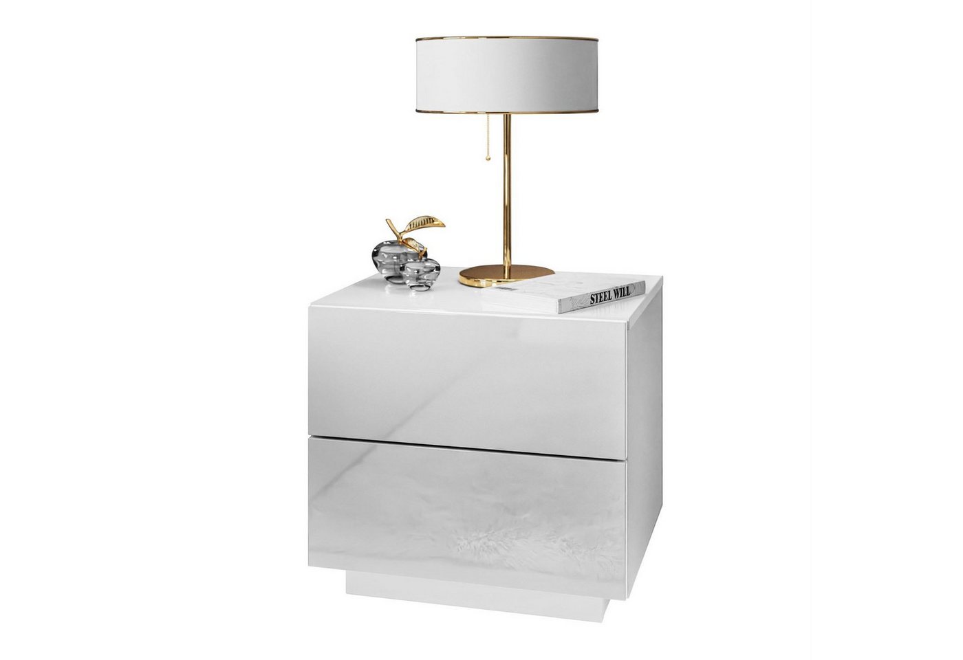 Lookway Nachttisch LINA LUX Hochglanz und LED, Breite 45 cm von Lookway