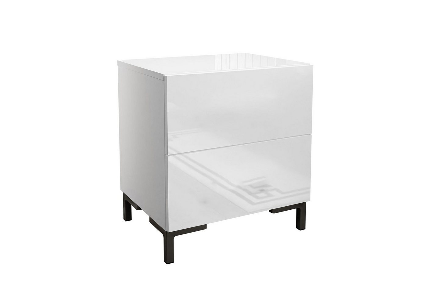 Lookway Nachttisch LINA LUX push open Beine in schwarz und gold matt, Breite 45 cm von Lookway