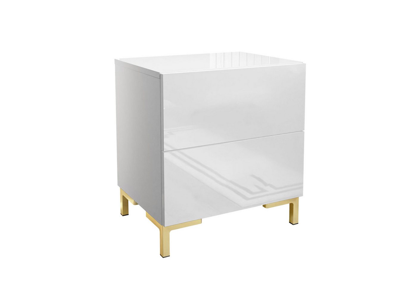 Lookway Nachttisch LINA LUX push open Beine in schwarz und gold matt, Breite 45 cm von Lookway