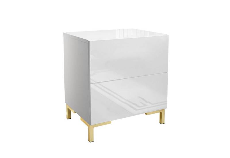 Lookway Nachttisch LINA LUX push open Beine in schwarz und gold matt, Breite 45 cm von Lookway