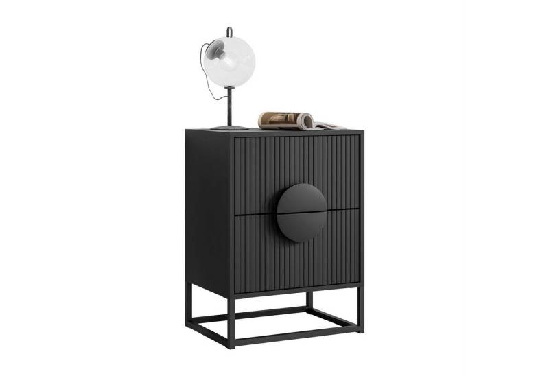 Lookway Nachttisch LUNO mit Riffel-Front und stabilem Gestell (1x Nachttisch), Breite: 40 cm von Lookway
