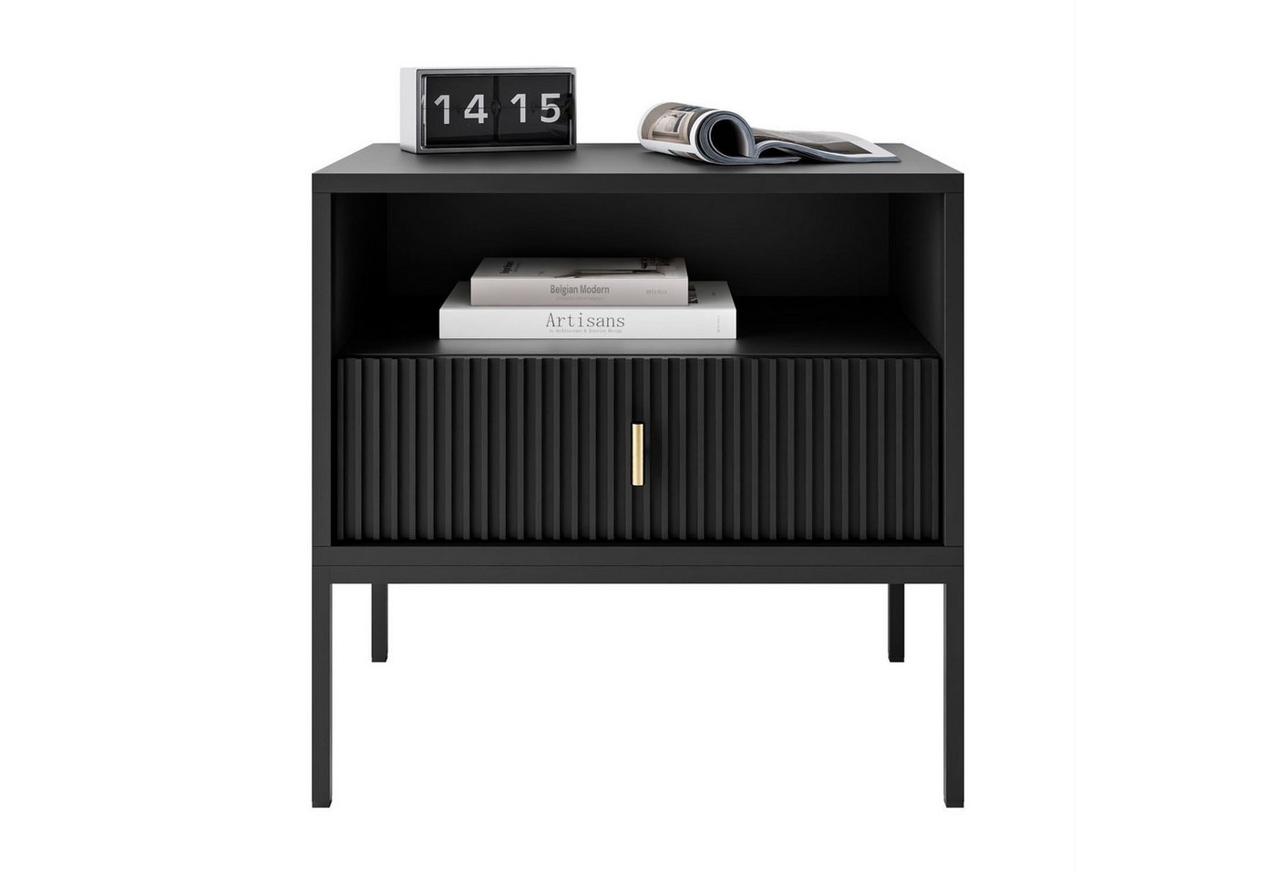 Lookway Nachttisch MIDNIGHT mit geriffelter Front auf Gestell, Breite 54 cm Lookway Nachttisch MIDNIGHT mit geriffelter Front auf Gestell, Breite 54 cm von Lookway