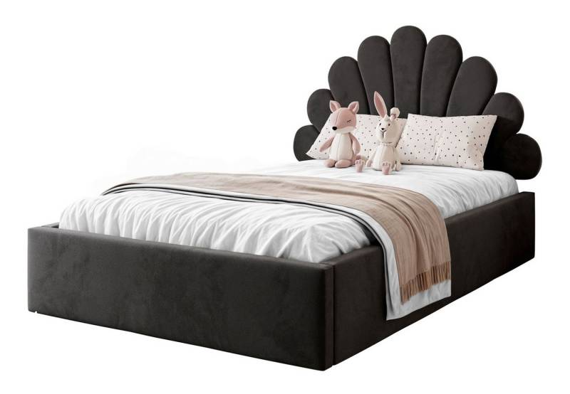 Lookway Polsterbett ASHLEY mit Muschel-Kopfteil und Bettkasten (Bett mit Metallgestell), 4 Größen und Farben von Lookway