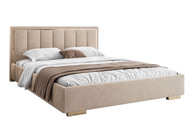 Lookway Polsterbett AURELIA mit Bettkasten und Metallgestell 120x200 – Jasmine 22, ohne Matratze von Lookway