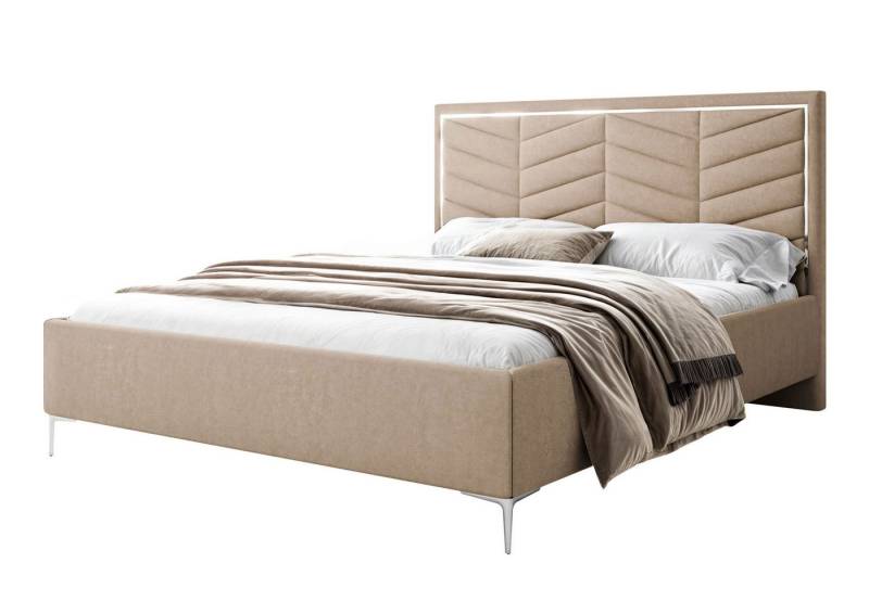 Lookway Polsterbett AURORA II mit Bettkasten (mit Metallgestell), mit gepolstertem Kopfteil von Lookway