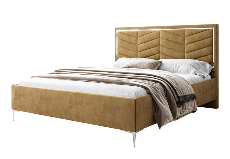 Lookway Polsterbett AURORA II mit Bettkasten (mit Metallgestell), mit gepolstertem Kopfteil von Lookway