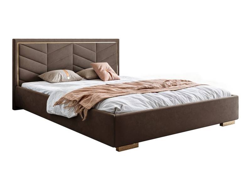 Lookway Polsterbett AURORA mit Bettkasten (mit Metallgestell), mit gepolsterem Kopfteil von Lookway