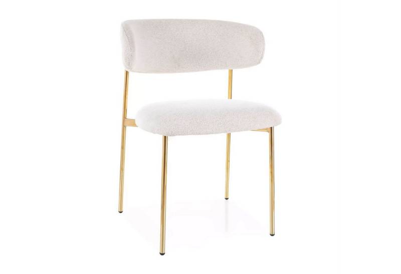 Lookway Polsterstuhl ELYSE GOLD Stuhl in Beige mit goldfarbenen Metallbeinen von Lookway