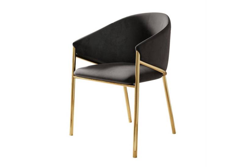 Lookway Polsterstuhl FANCY mit goldenen Beinen (1x Stuhl), Polsterstuhl Sessel mit Rückenlehne von Lookway