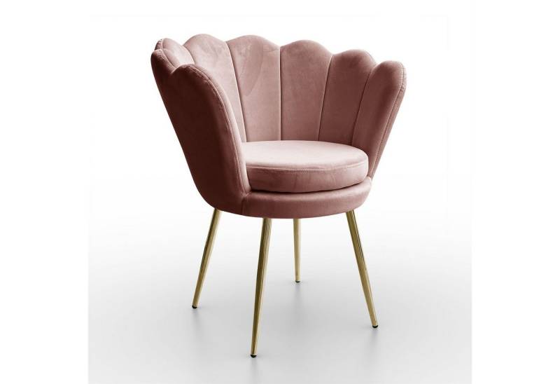 Lookway Polsterstuhl SHELLY Samt Muschel-stuhl mit Metallbeine von Lookway