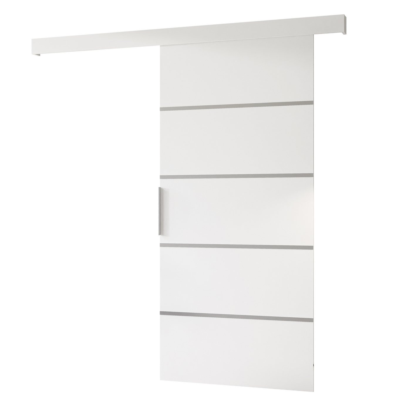 Lookway Schiebetür YORK MATT II in Weiß Matt mit silbernen Zierstreifen, Breite: 96 cm Lookway Schiebetür YORK MATT II in Weiß Matt mit silbernen Zierstreifen, Breite: 96 cm von Lookway