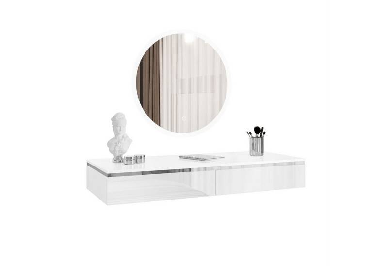 Lookway Schminktisch AURORA SILVER Hängender Kosmetiktisch mit Spiegel (1x Konsole und 1x Spiegl), Breite: 102 cm von Lookway