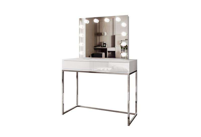 Lookway Schminktisch BLANCO GLAMOUR ELITE mit Spiegel und Beleuchtung von Lookway