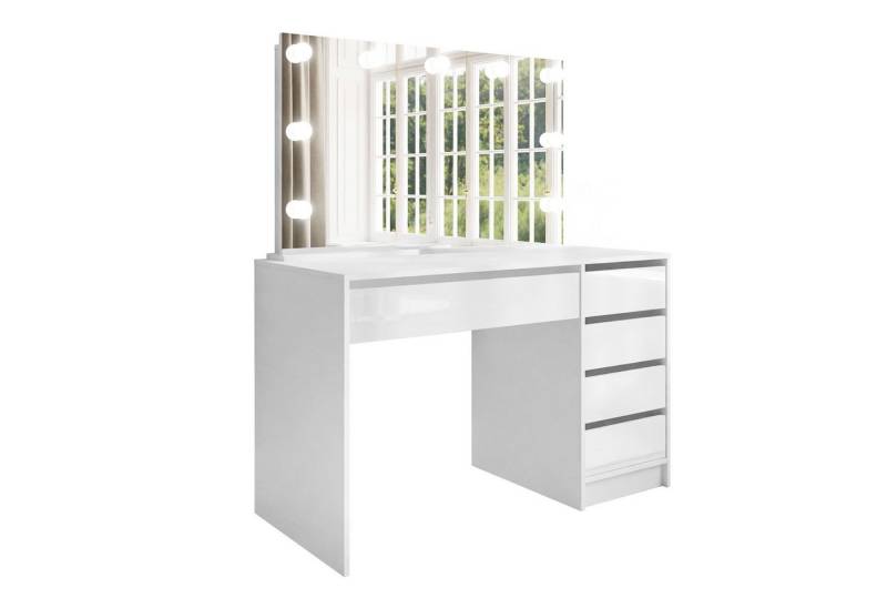 Lookway Schminktisch MADA ELITE mit Spiegel und LED Beleuchtung (1x Schreibtisch 1x Spiegel), Breite: 120 cm von Lookway
