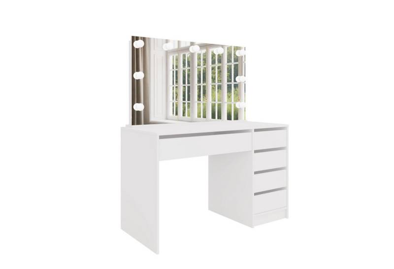 Lookway Schminktisch MADA ELITE mit Spiegel und LED Beleuchtung (1x Schreibtisch 1x Spiegel), Breite: 120 cm von Lookway