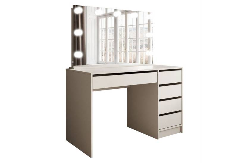 Lookway Schminktisch MADA ELITE KASCHMIR mit Spiegel und LED Beleuchtung (1x Schreibtisch 1x Spiegel), Breite: 120 cm von Lookway
