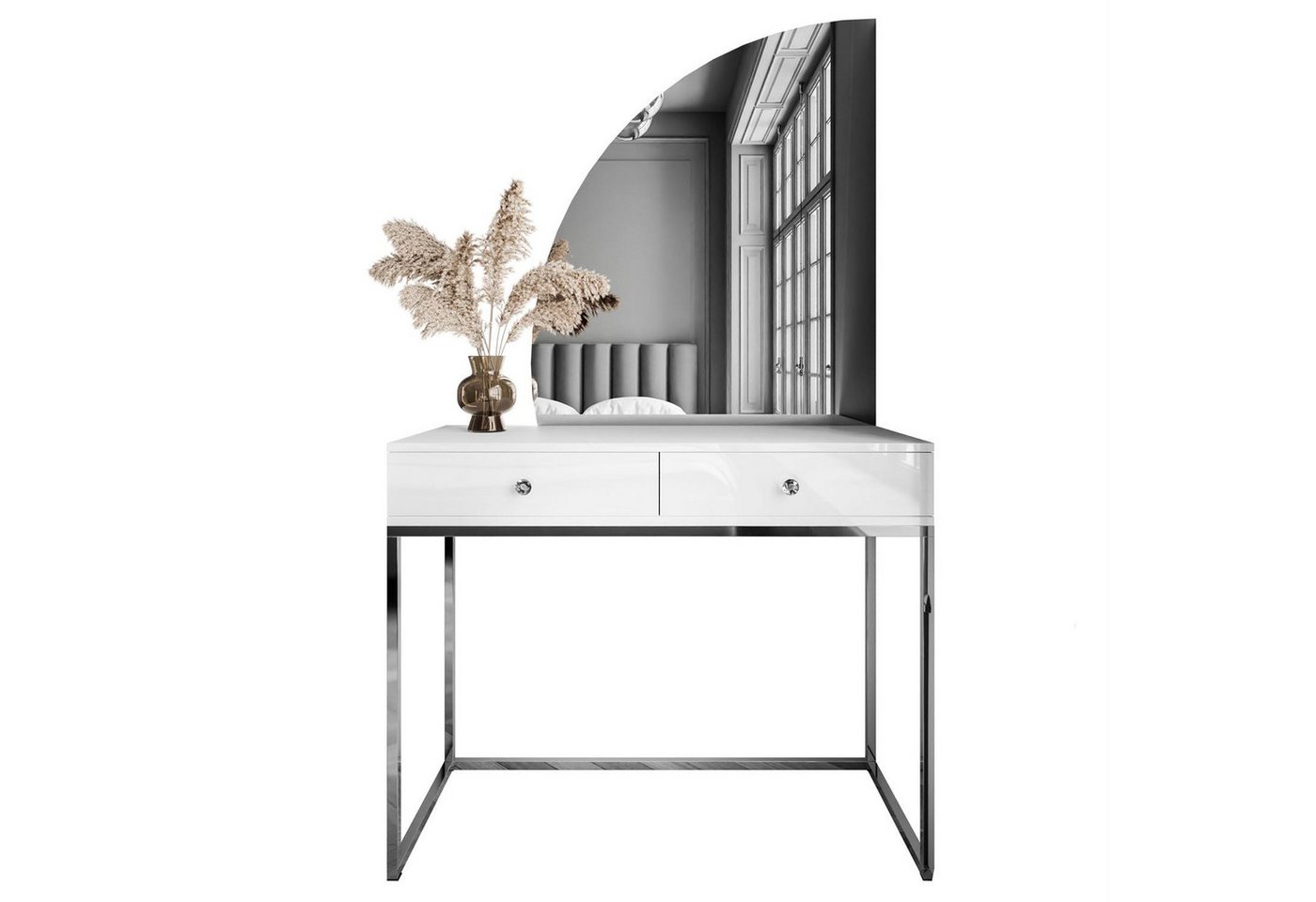 Lookway Schminktisch QUINNIE GLAMOUR mit LED Spiegel (1x Konsole 1x Spiegel), Breite: 100 cm von Lookway