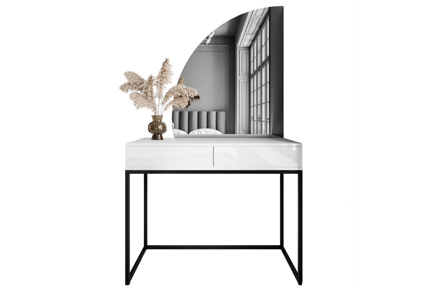 Lookway Schminktisch QUINNIE mit LED Spiegel (1x Konsole 1x Spiegel), Breite: 100 cm von Lookway