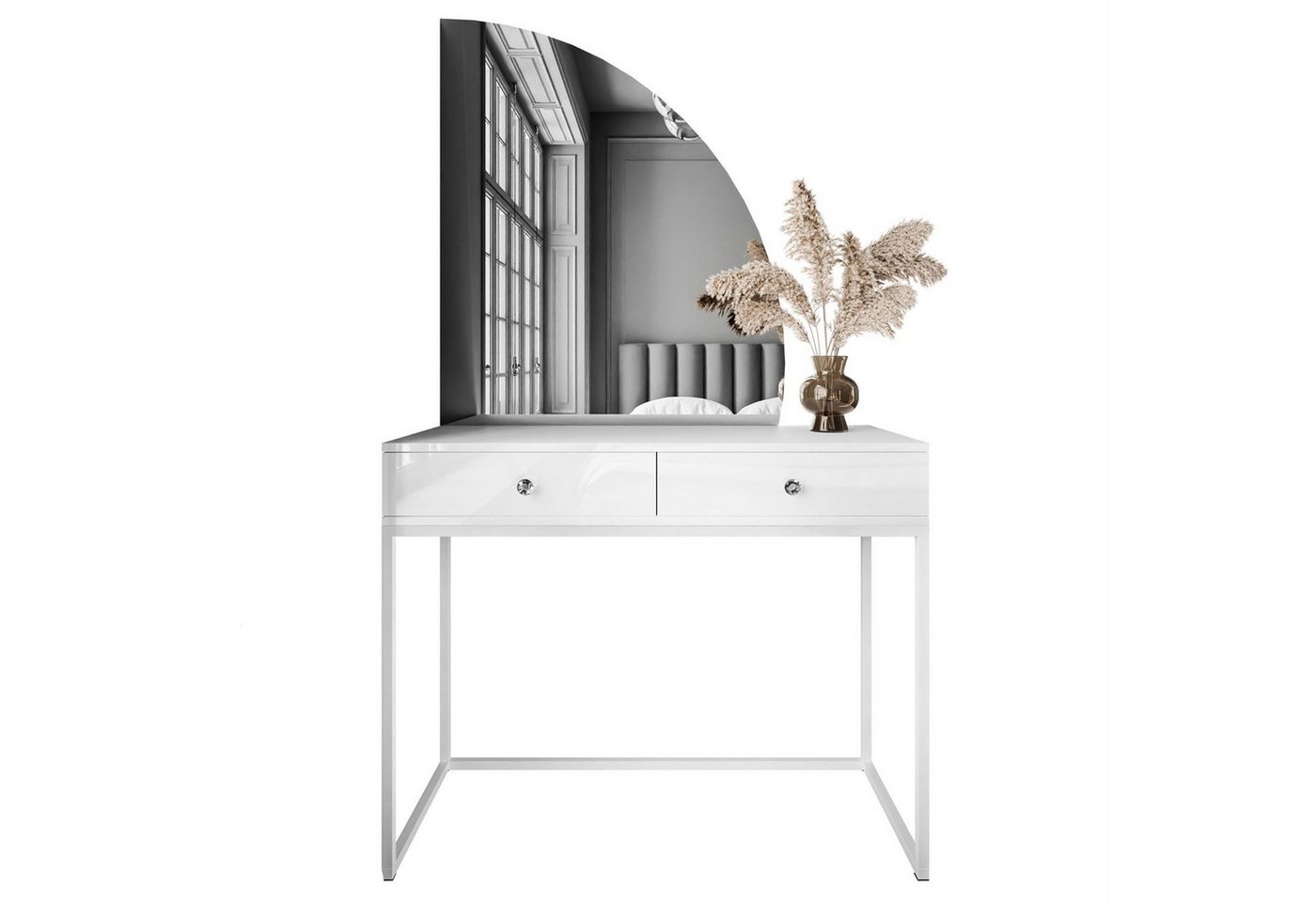 Lookway Schminktisch QUINNIE mit LED Spiegel (1x Konsole 1x Spiegel), Breite: 100 cm von Lookway