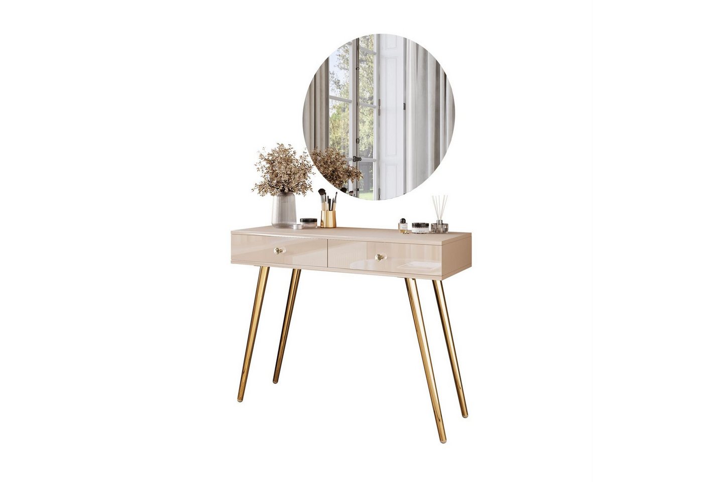 Lookway Schminktisch SIENNA GLAMOUR KASCHMIR mit LED-Spiegel (1x Konsole 1x Spiegel), Breite: 100 cm von Lookway