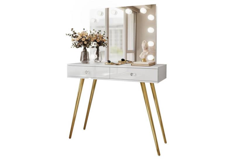 Lookway Schminktisch SIENNA GOLD ELITE mit Spiegel (1x Konsole 1x Spiegel), Breite: 100 cm von Lookway
