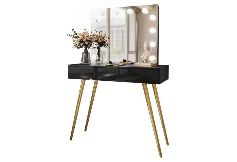 Lookway Schminktisch SIENNA GOLD ELITE mit Spiegel (1x Konsole 1x Spiegel), Breite: 100 cm von Lookway