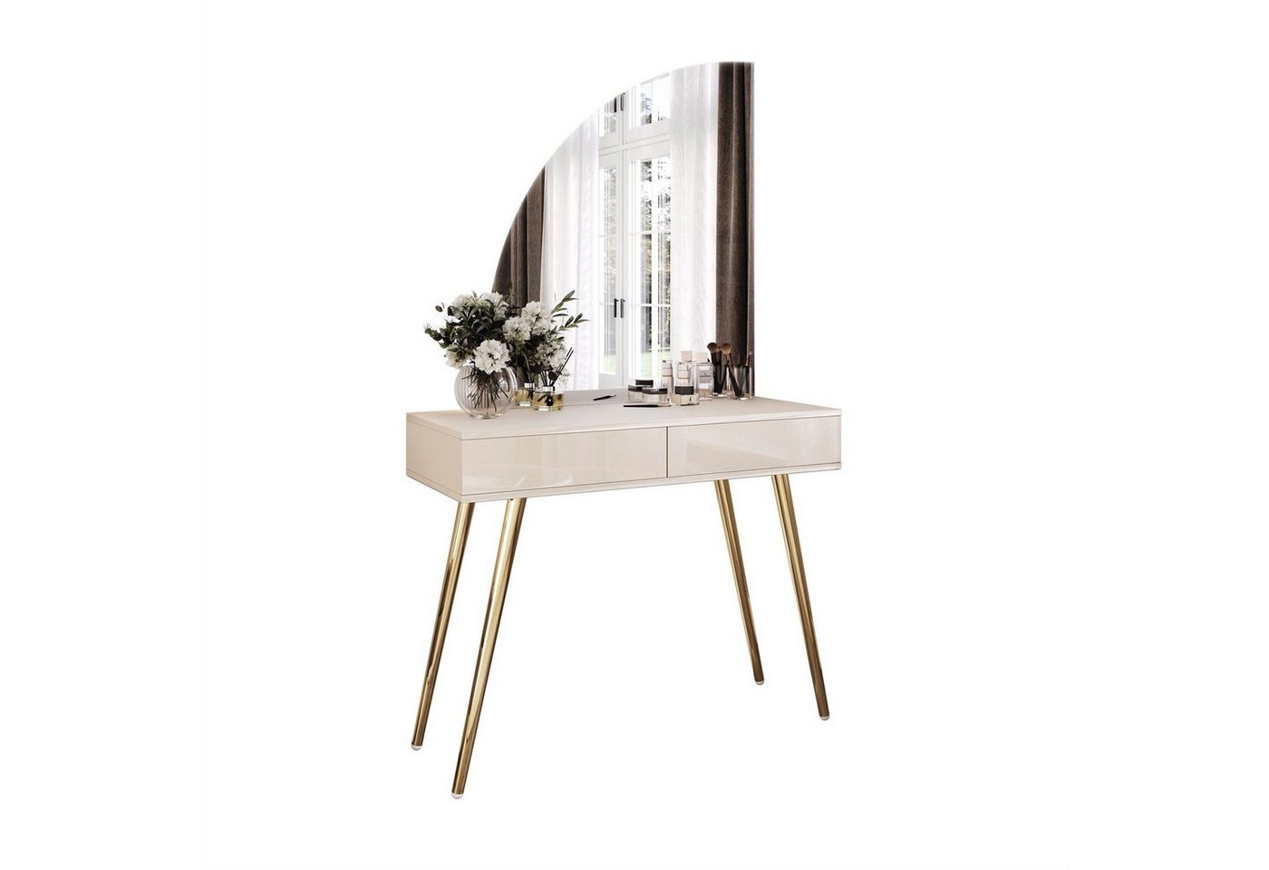 Lookway Schminktisch SIENNA-QS KASCHMIR mit LED-Spiegel (1x Konsole 1x Spiegel), Breite: 100 cm von Lookway