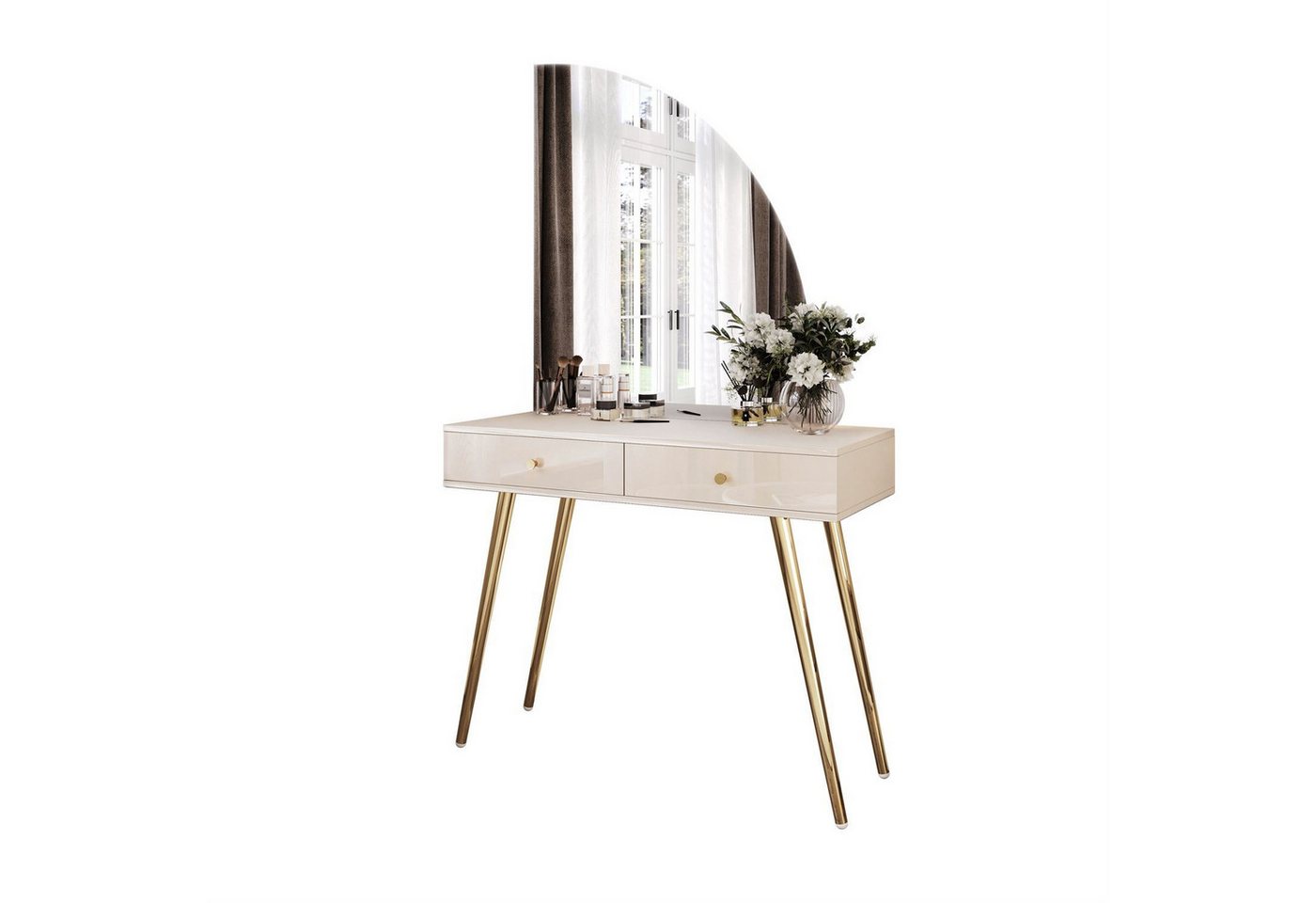 Lookway Schminktisch SIENNA-QS KASCHMIR mit LED-Spiegel (1x Konsole 1x Spiegel), Breite: 100 cm von Lookway