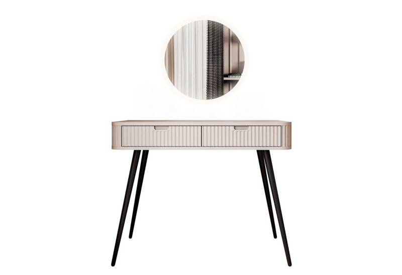 Lookway Schminktisch ZAIRA mit LED Spiegel, Durchmesser des Spiegels : ø 60 cm von Lookway