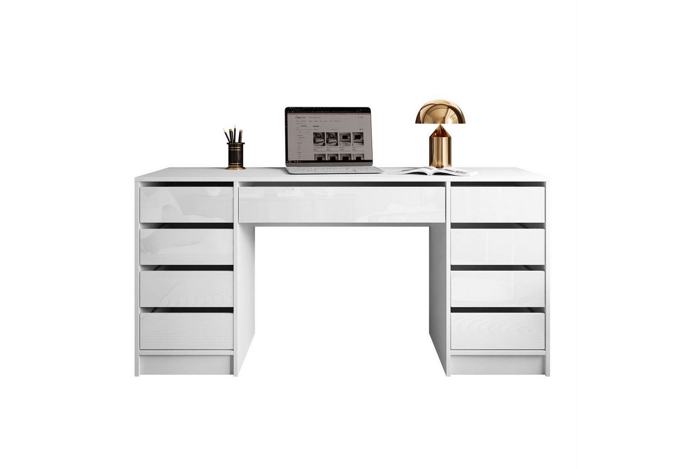 Lookway Schreibtisch Schreibtisch MADA DOUBLE mit Schubladen (1x Schreibtisch), Breite: 157cm von Lookway